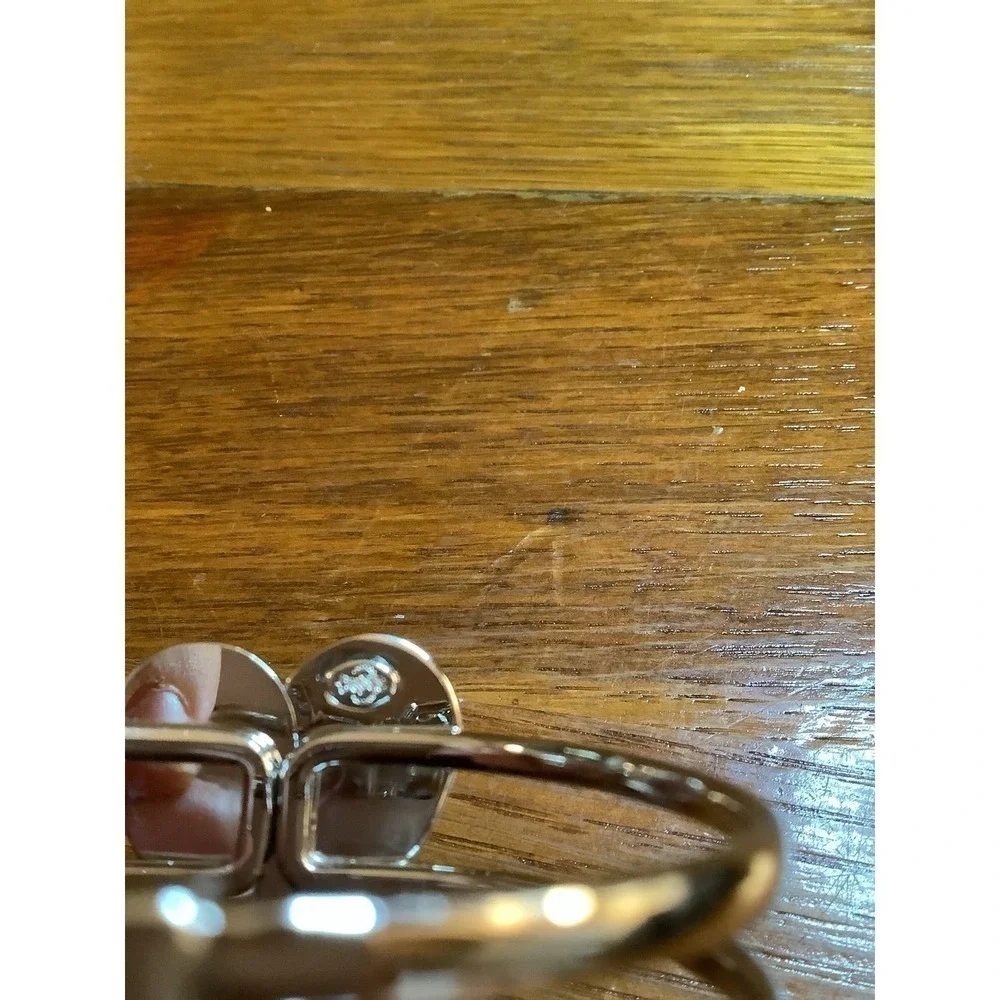 Premier Designs Silver Tone Hinged Heart Bangle